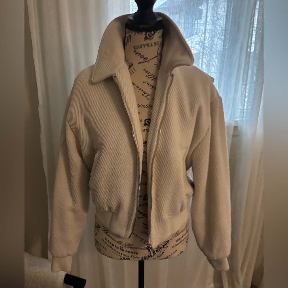 Mango small Cream Zip-Up Jacket